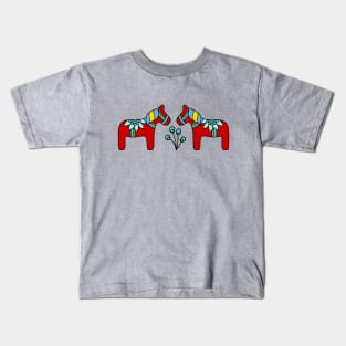 Swedish Dala Horses Kids T-Shirt